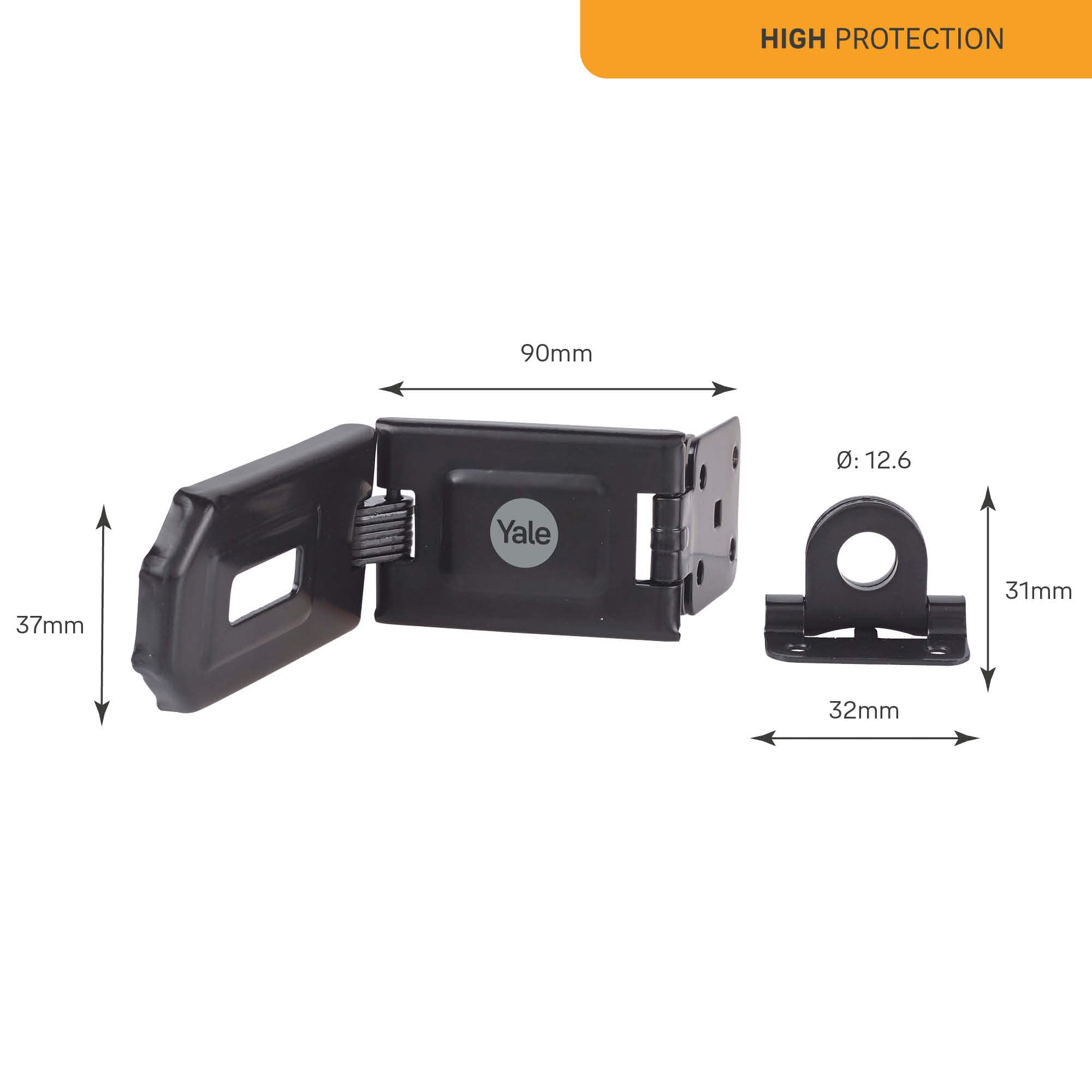 yale-y155b-160-bk-cadenas-noir-160-mm-fixations-dissimul-es image 3
