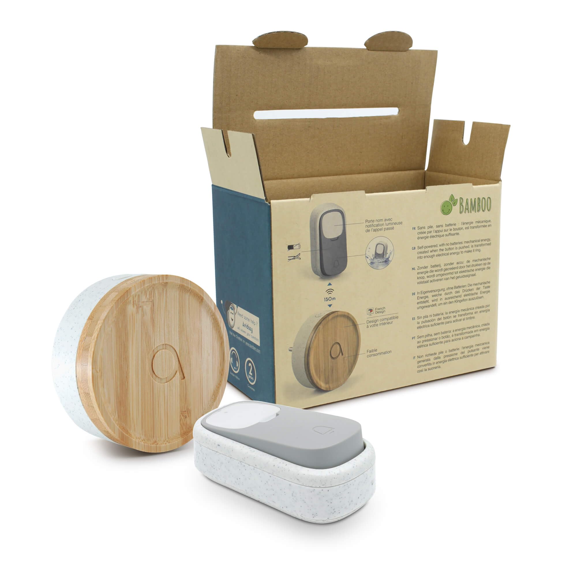 avidsen-bamboo-carillon-sans-fil-sans-pile-technologie-kinetic-port-e-150-m-32-m image 6