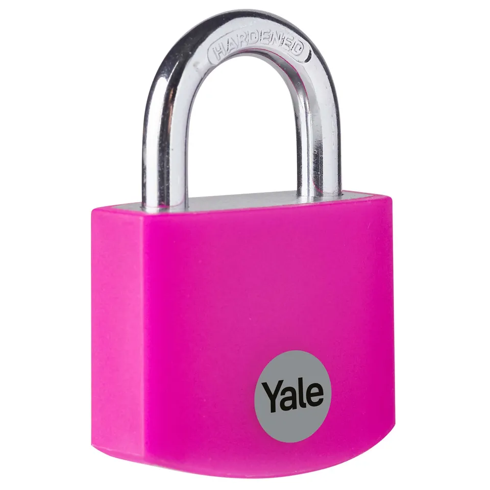 yale-ye3b-32-116-1-p-cadenas-aluminium-32-mm-rose-anse-acier-tremp image 1