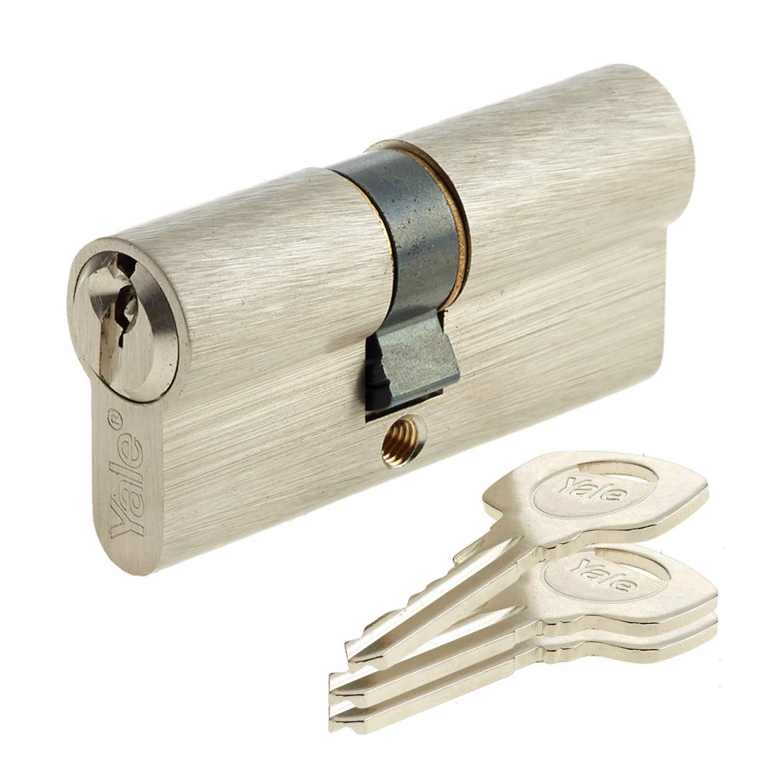 yale-yc500-cylindre-de-serrure-europ-en-40-x-40-mm-5-goupilles-3-cl-s-nickel image 1