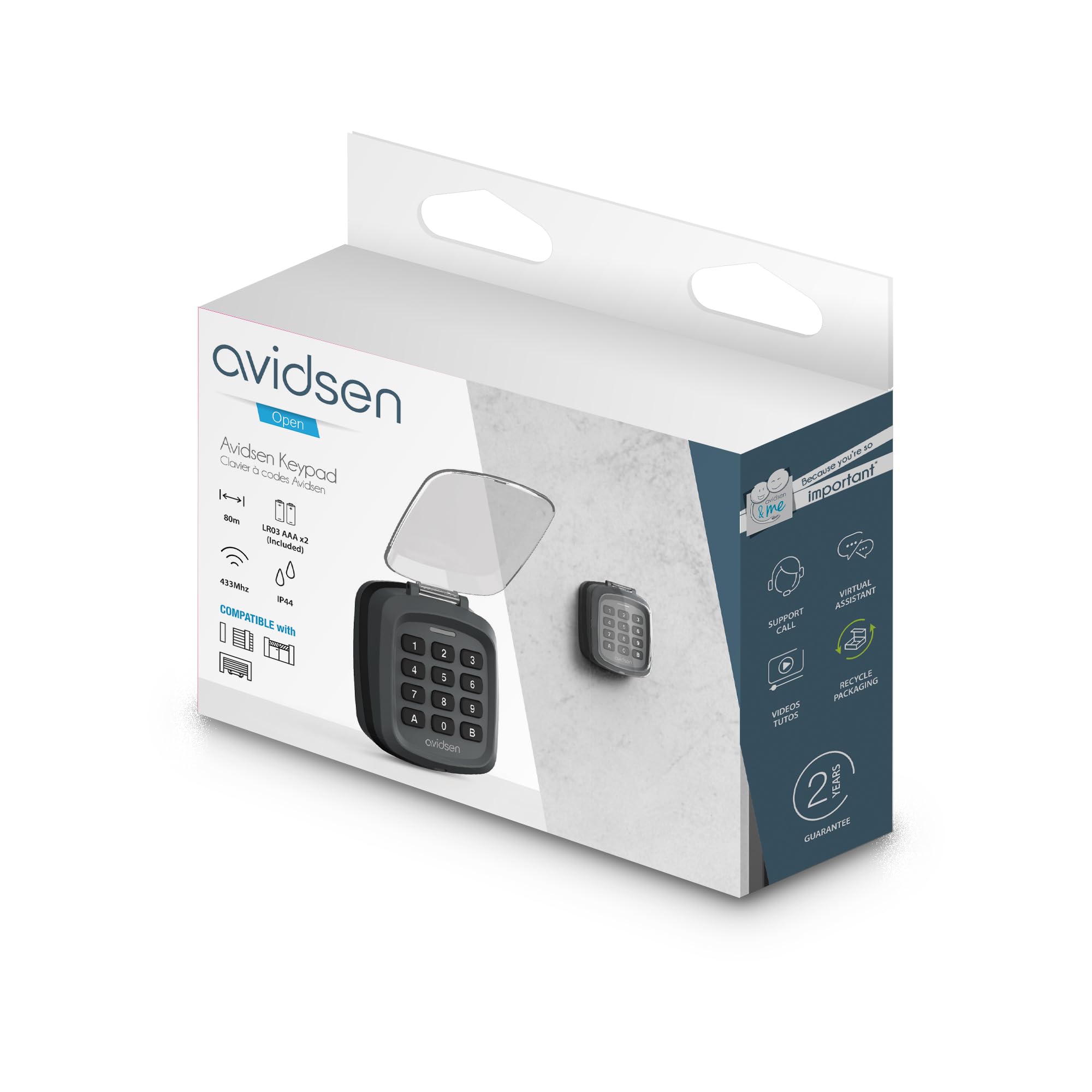 avidsen-114255-clavier-code-sans-fil-433-92-mhz-9-codes-80-m-ip44 image 5