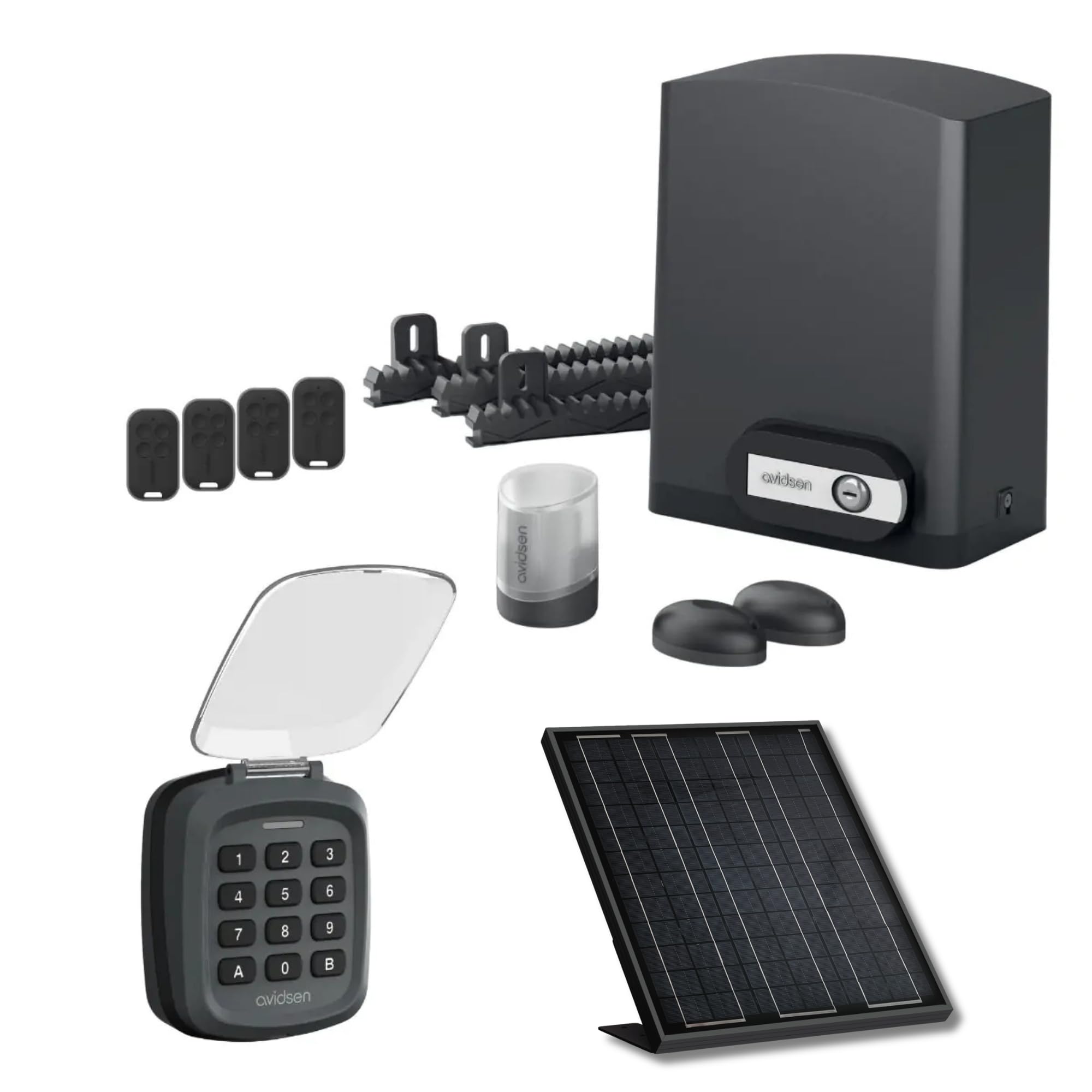 avidsen-orea-550-kit-moteur-solaire-portail-coulissant-8-m-500-kg-digicode image 1