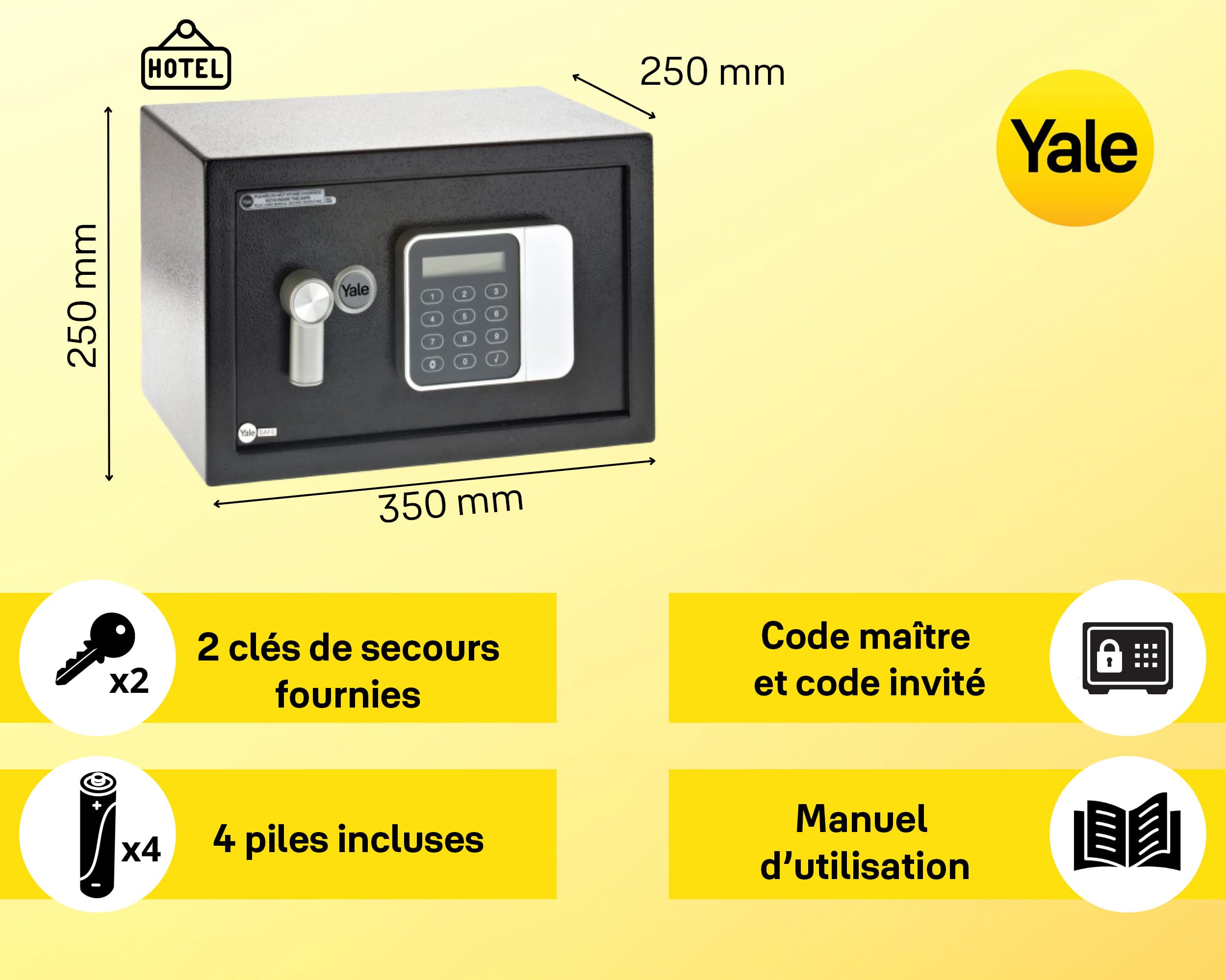 yale-ysg-250-db2-coffre-fort-lectronique-h-tel-medium-16l-25x35x25-cm image 3