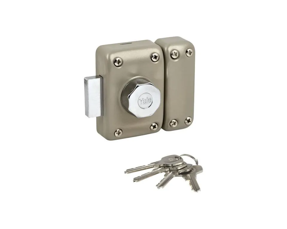 yale-verrou-de-porte-50-mm-marron-dor-cylindre-5-goupilles-bouton image 1