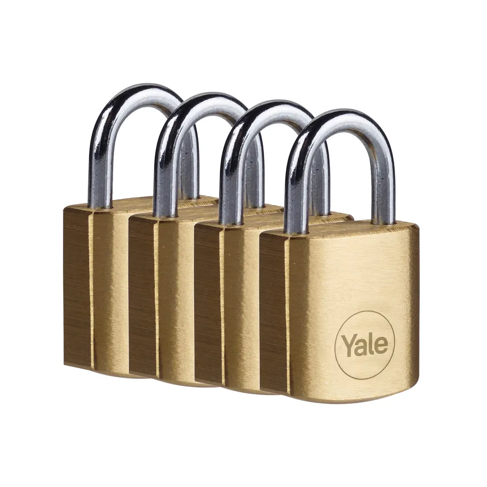 yale-y110b-20-111-4-lot-de-4-cadenas-laiton-20-mm-anse-acier-cl-s-identiques image 1